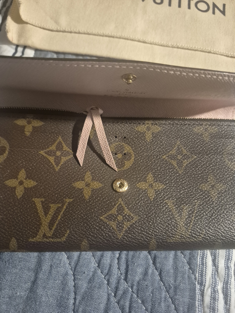 Louis Vuitton Monogram Emilie Wallet - Brown And Rose Ballerine - Picture 6 of 14